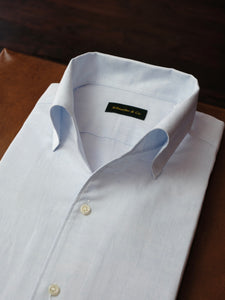 Cotton/Linen One-piece Collar Shirt - Blue