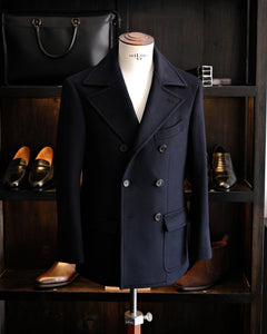 Wool/Cashmere Caban Coat - Dark Navy