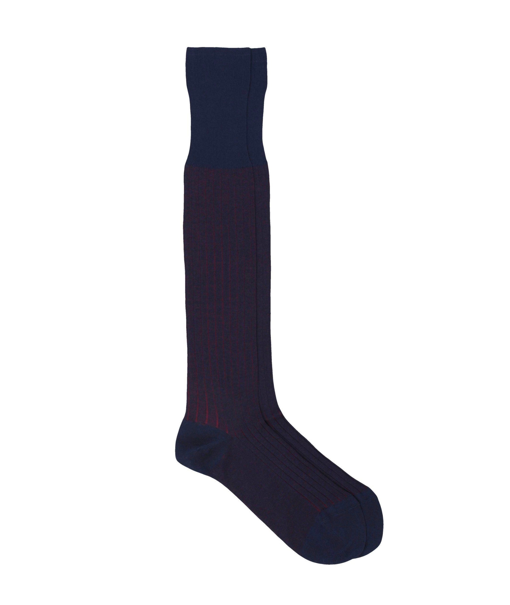 Rib Knee High Socks Blue/Red