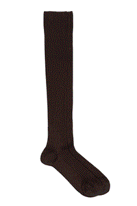 Rib Knee High Socks Brown