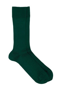 Rib Calf Length Socks Green