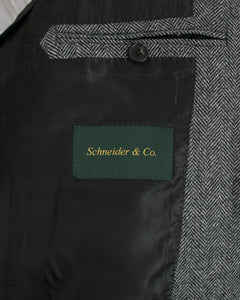 Grey Wool Herringbone Sport Coat