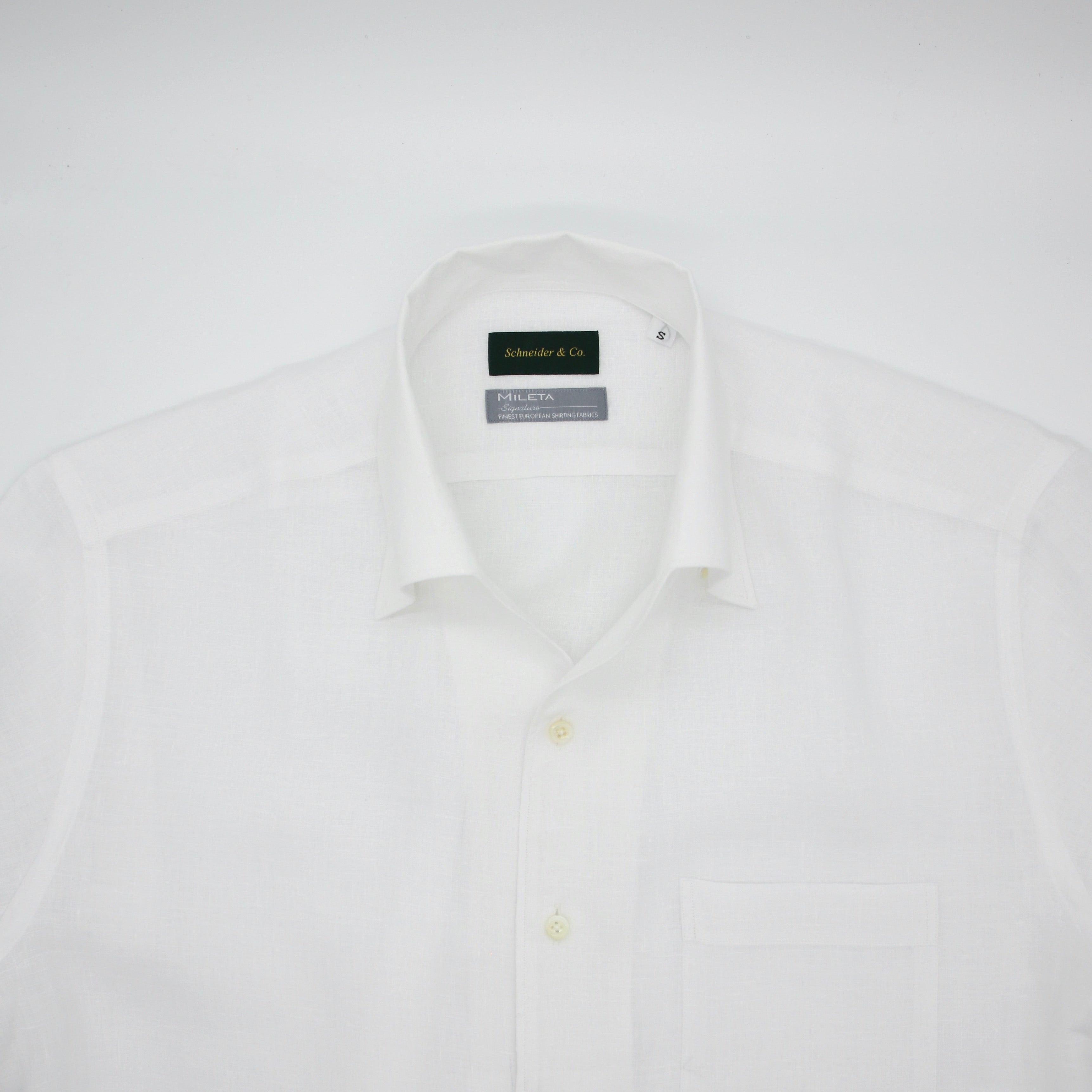 White Linen One-piece Collar Shirt