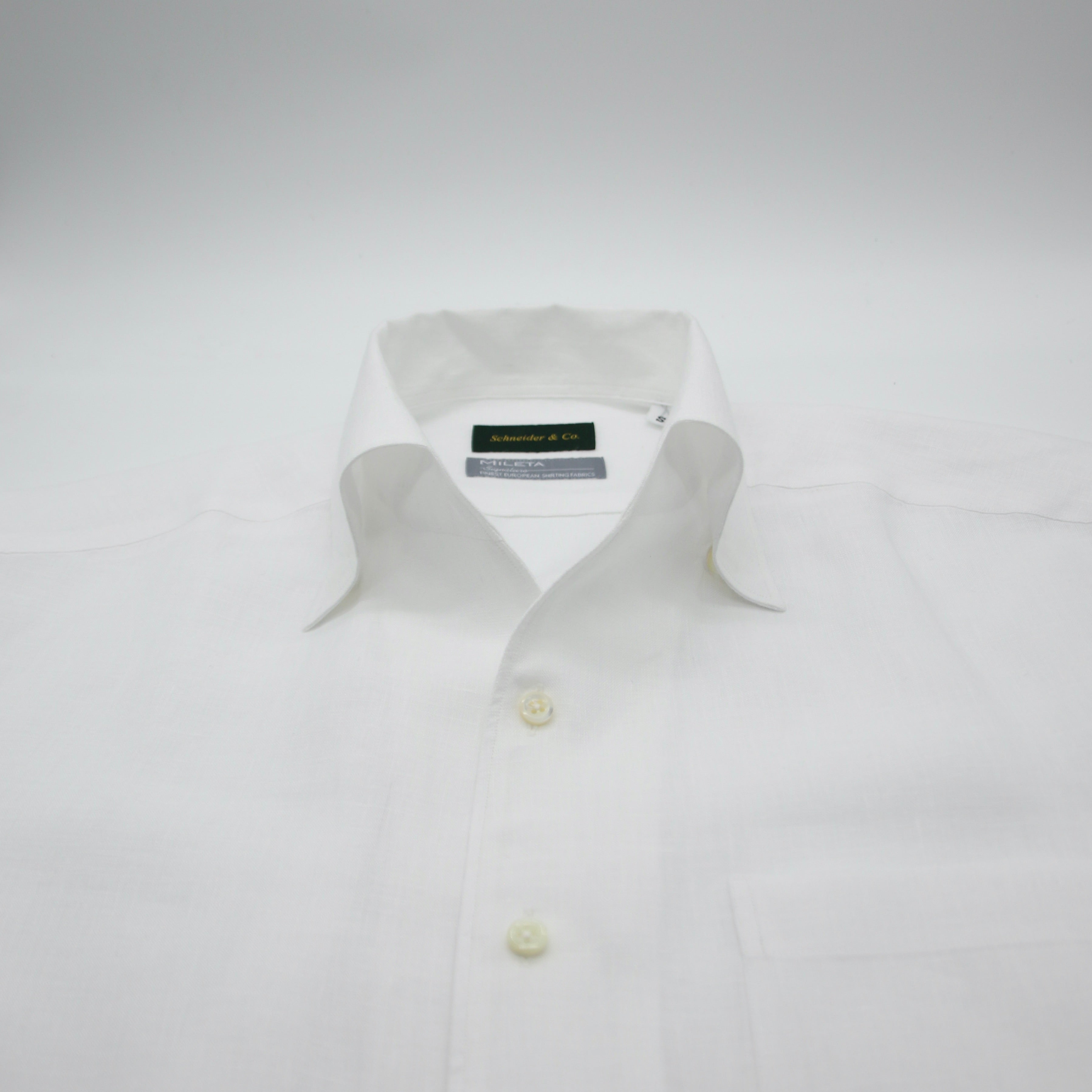 White Linen One-piece Collar Shirt