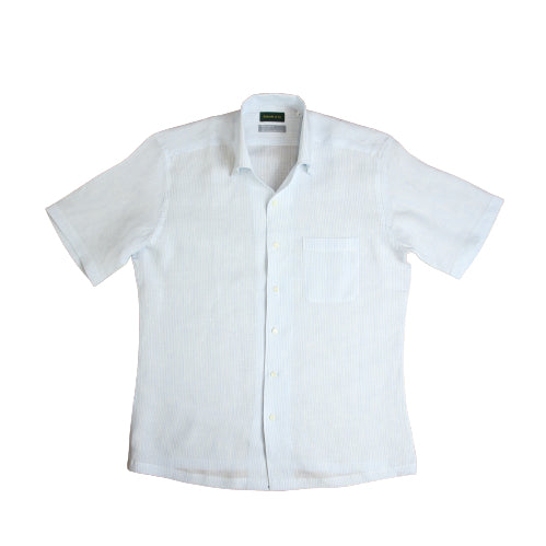 Blue Stripe Linen One-piece Collar Shirt