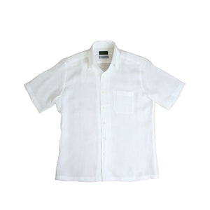 White Linen One-piece Collar Shirt