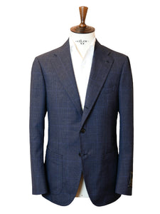 High-Twist Wool Glen Check Sport Coat - Navy