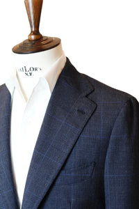 High-Twist Wool Glen Check Sport Coat - Navy