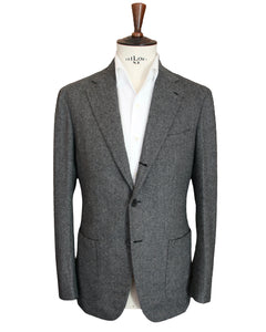 Grey Wool Herringbone Sport Coat