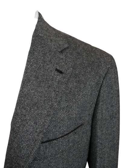 Grey Wool Herringbone Sport Coat