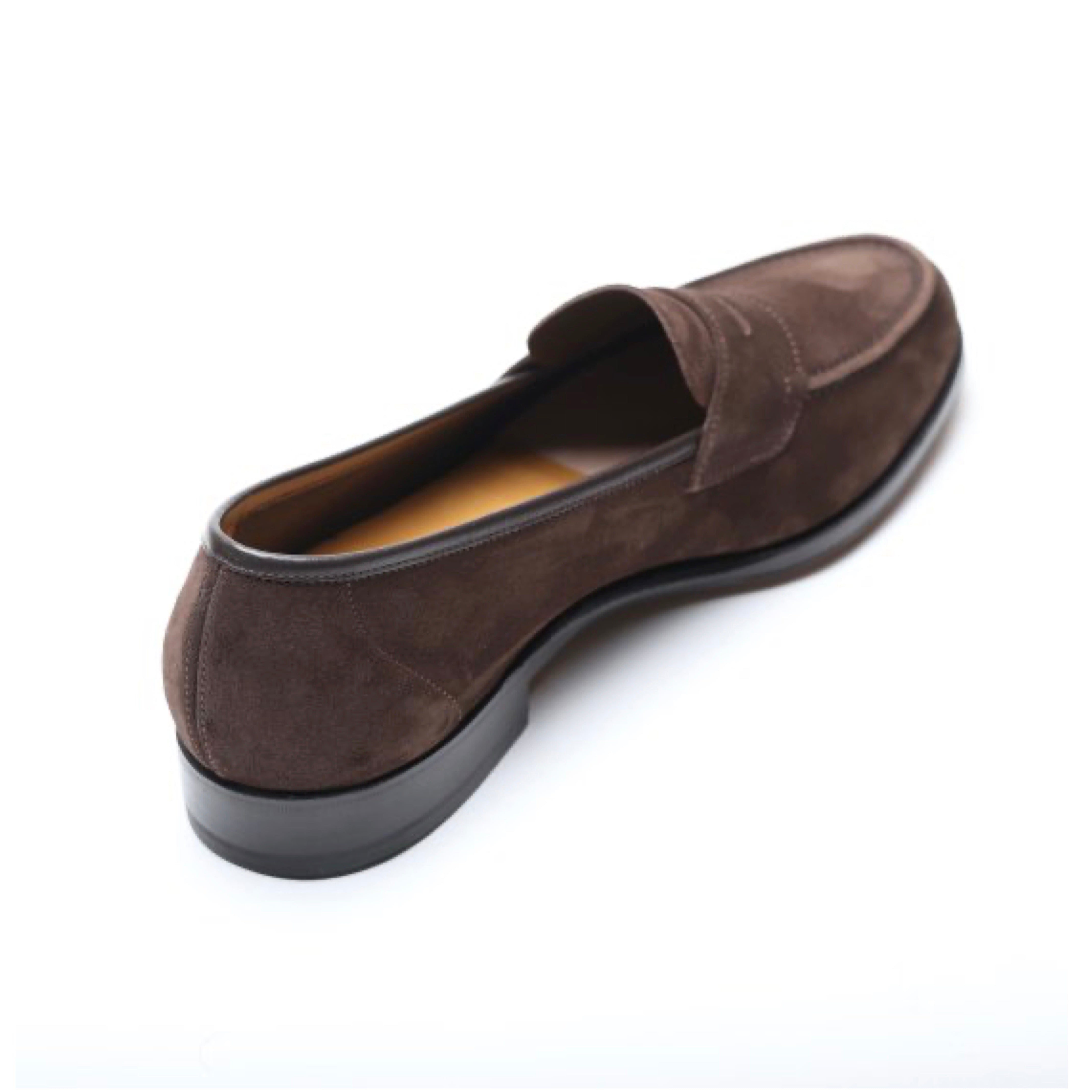 Albers Unlined Suede Dark Brown Penny Loafers